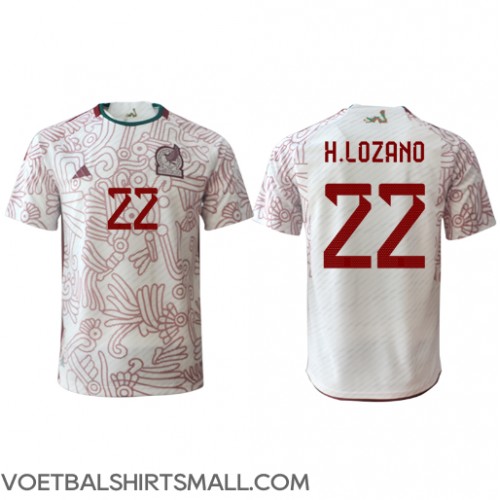 Mexico Hirving Lozano #22 Voetbalkleding Uitshirt WK 2022 Korte Mouwen